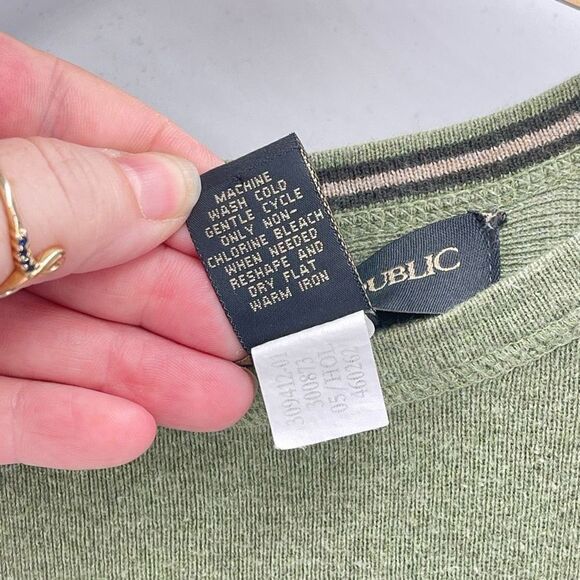 Banana Republic Mens Pullover Sweater Long Sleeve 100% Cotton Green Size Small - Picture 3 of 6